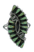 Authentic Sterling Silver And Turquoise Needlepoint Ring Size 8 RX62988